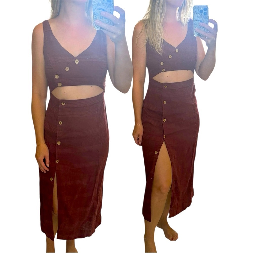 Free People Burgundy Button-Down Dress​